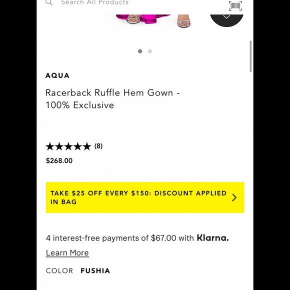 NWT Aqua Racerback Rufflehem Gown - Picture 2 of 8